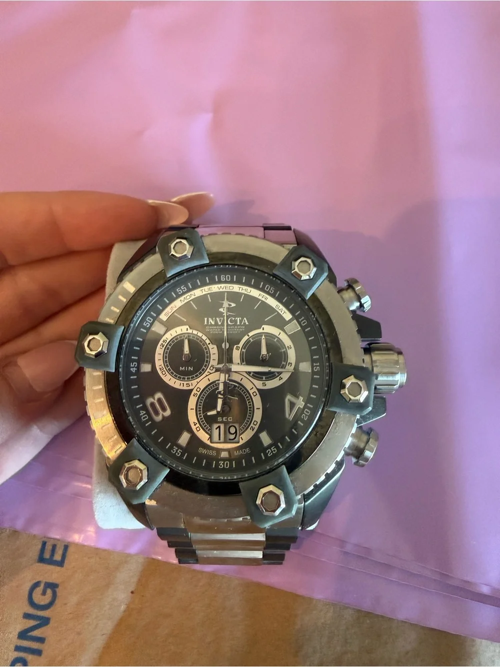 Invicta Reserve 13013 Men’s Swiss Made Chronograph Stainless Steel Watch 56mm